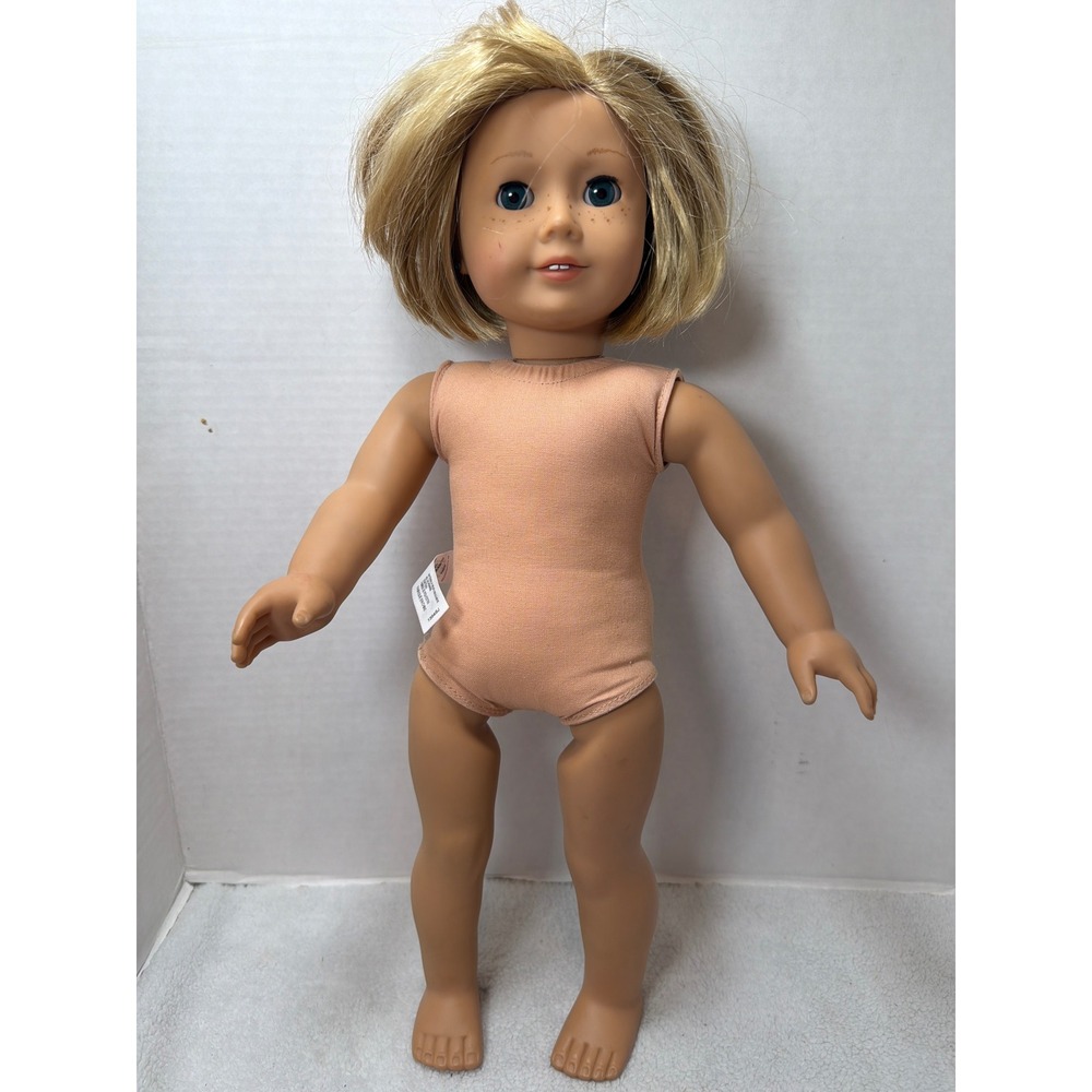 2014 American Girl Kit Kitridge Doll Girl 18" Blonde Bob Blue Eyes Freckles Nude